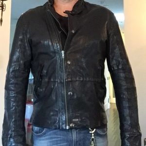 DIESEL GOATSKIN LEATHER CAFE RACER JACKET